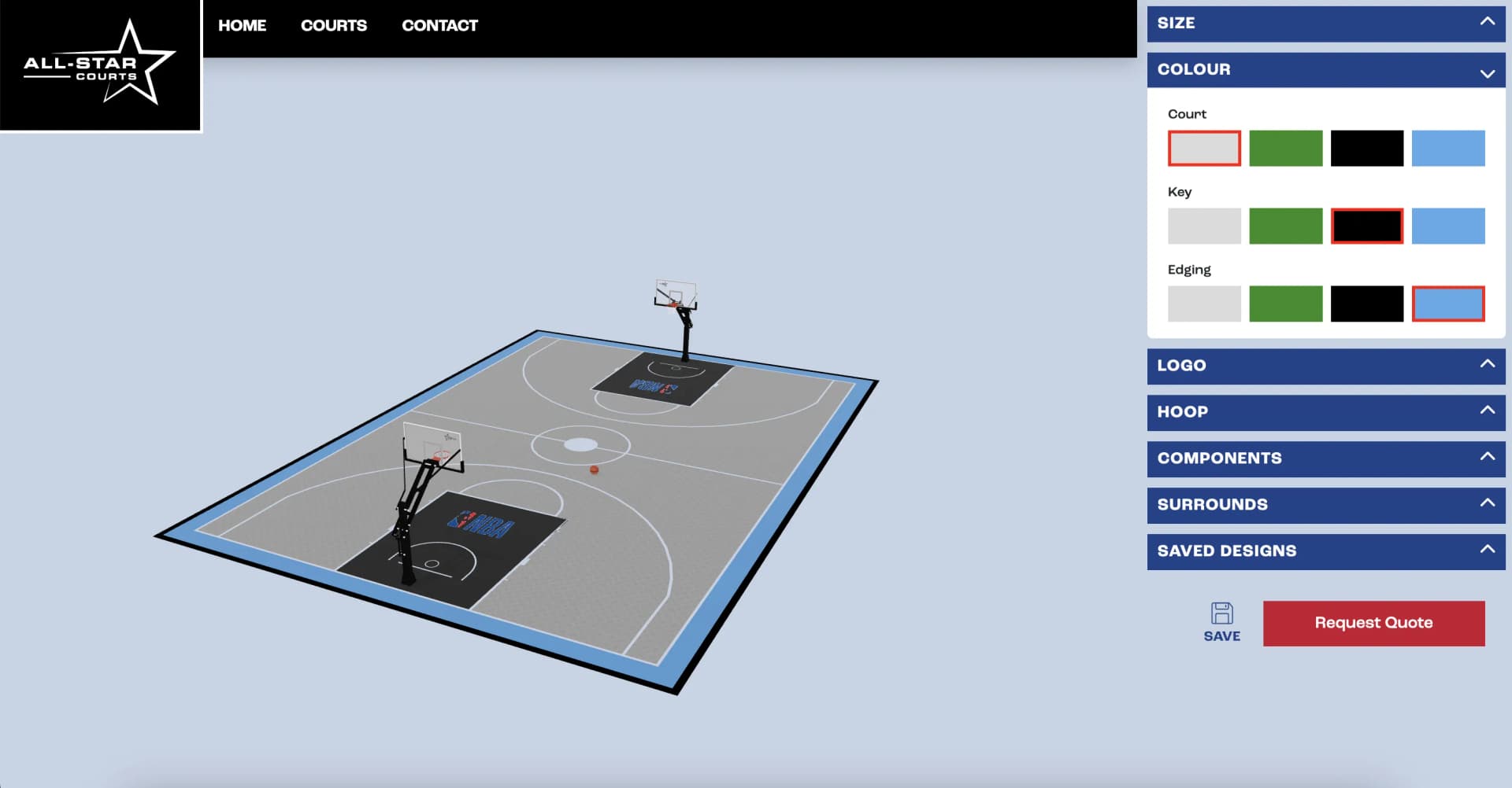 Baseline Courts: 3D Basketball Court Designer screenshot