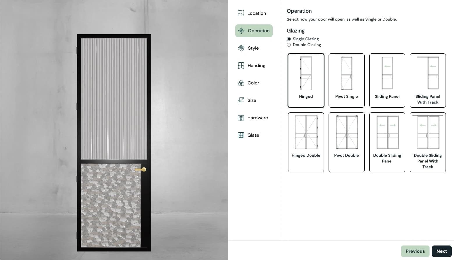 Premium Slimline Door Manufacturer: 3D Door Configurator screenshot